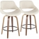 Fabrico 26" Counter Stool in Cream Fabric & Walnut Finish (Set of 2)